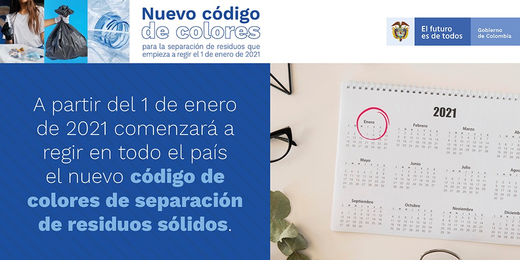 Colombia iniciará el 2021 con nuevo código de colores para la separación de residuos Colombia iniciará el 2021 con nuevo código de colores para la separación de residuos