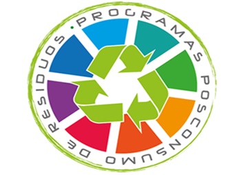 logotipo de programa posconsumo de residuos (compuesto por las tres flechas en círculo que representan los pasos del proceso de reciclaje)