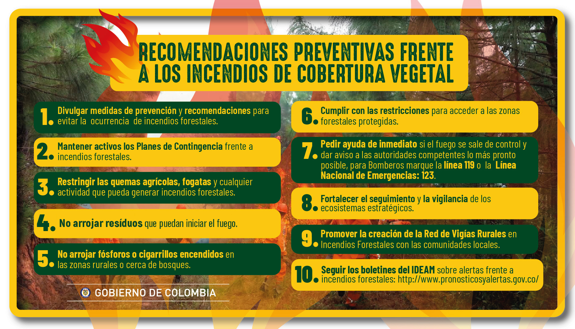 Minambiente hace recomendaciones para prevenir incendios forestales en el país Minambiente hace recomendaciones para prevenir incendios forestales en el país