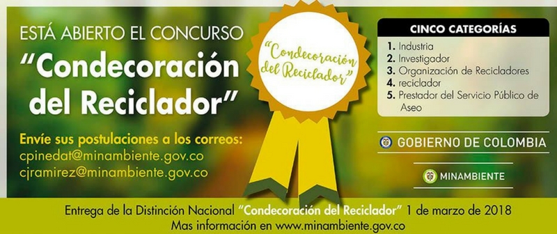 Vence el plazo para inscribirse en el concurso ‘Condecoración del Reciclador’