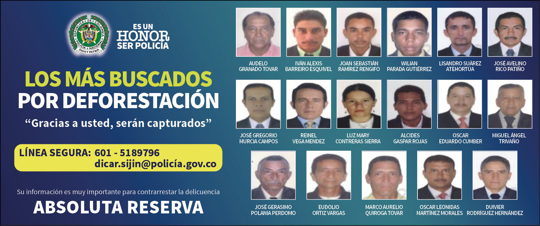 Se entregan a la justicia cuatro de los presuntos deforestadores más buscados del país