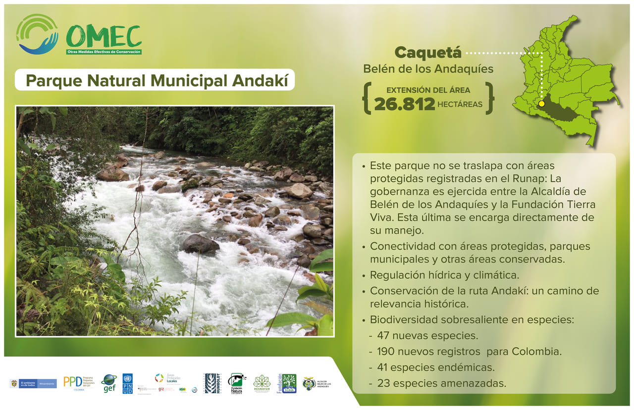 Infografía con información del parque natural Andakí